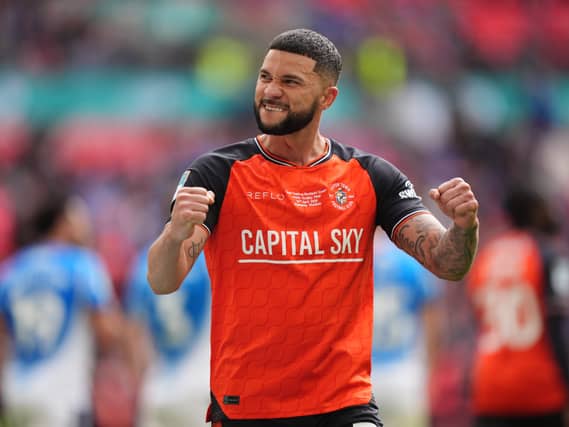 Luton’s Nahki Wells celebrates scoring