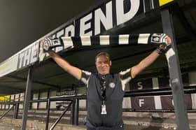 A delighted Nathan Owen after Stafford Rangers’ FA Cup triumph
