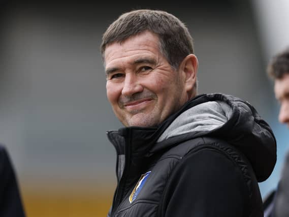 Mansfield manager Nigel Clough smiles