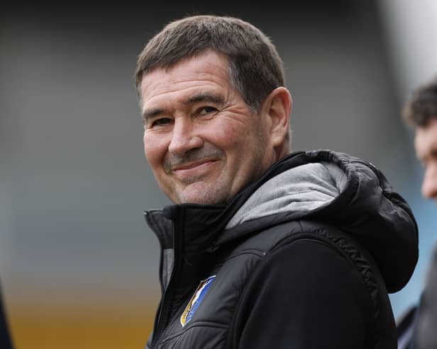 Mansfield manager Nigel Clough smiles
