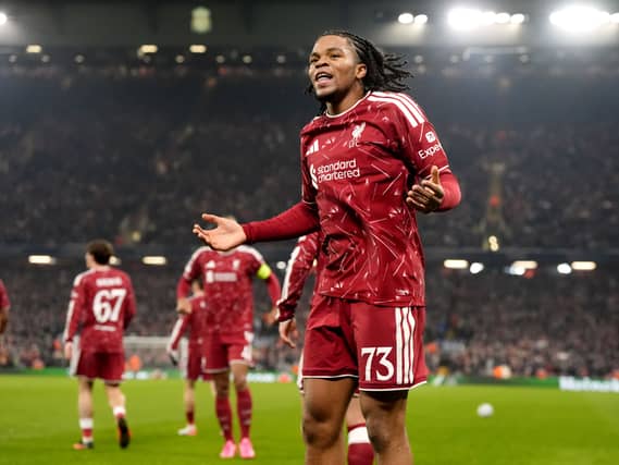 Liverpool’s Rio Ngumoha celebrates