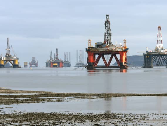 Oil rigs in Cromarty Firth