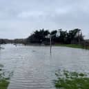 A flooded park