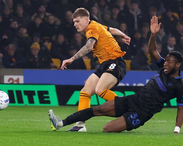 Jordan James scores for Wolves against Portsmouth - but what grade did he end up with?