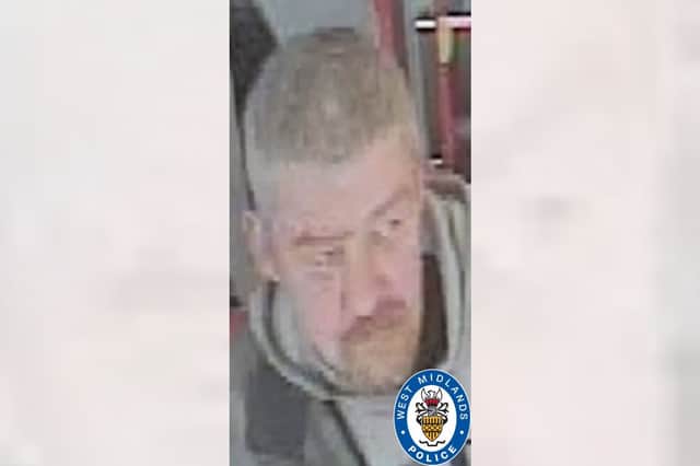 West Midlands Police have released this image of a man it said it wants to speak to. Photo: West Midlands Police