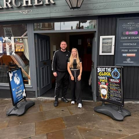 Scott Compton, who operates the William Archer, with team member Morgan Firkin