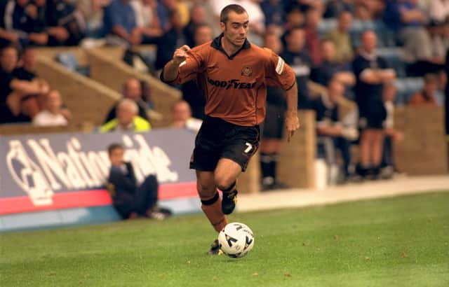 Darren Bazeley charges down the wing for Wolves