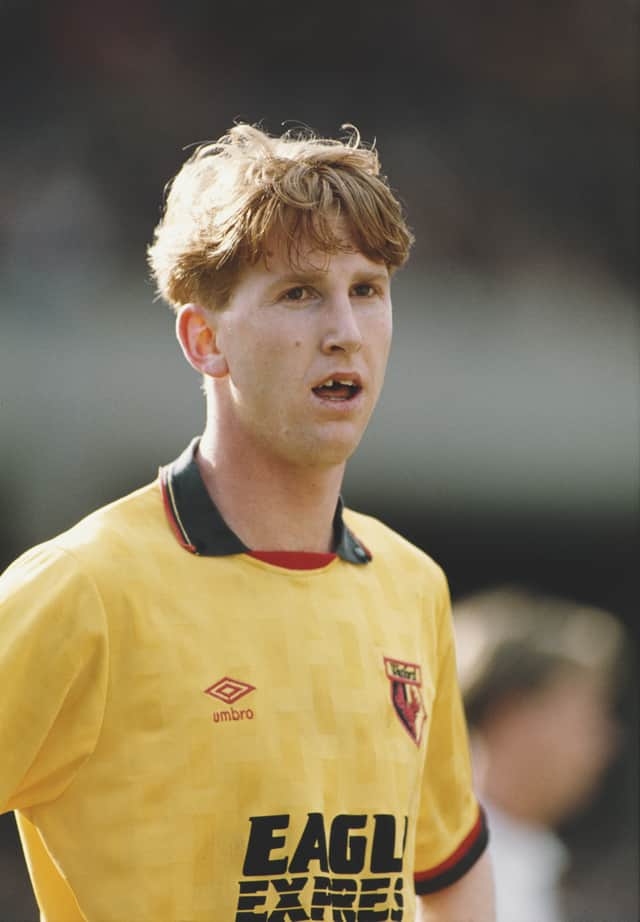 Iwan Roberts as a youngster for Watford in 1988