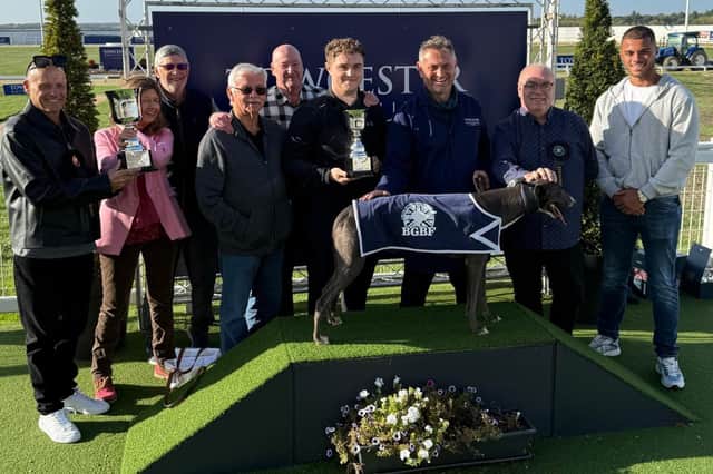 Taberner and connections with Countess Penny after winning the Produce Stakes at Towcester last month