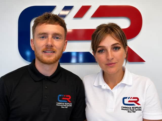 Lewis Grimley and Natalie Moore, the new owners of Cannock Resprays