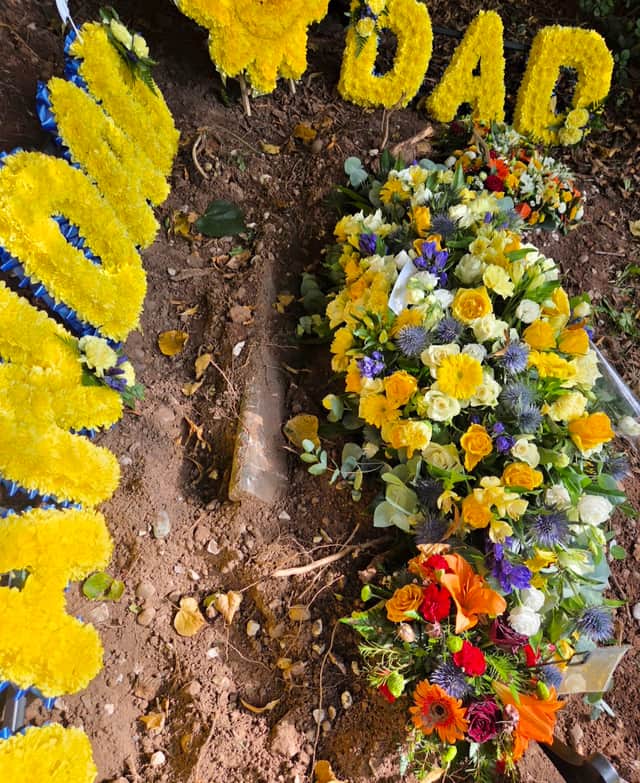 Kassandra claims broken concrete slabs and rubble had been placed over the grave