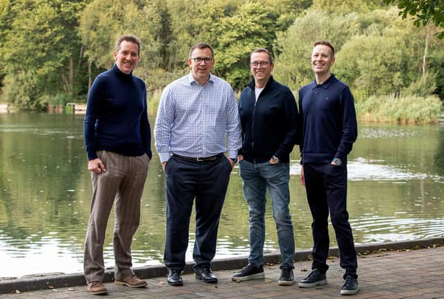 From left: Andrew Goddon, Paul Hawksley, Philip Munk (all TWP) with James Beardmore (of DJH)