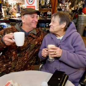 Shoppers Paul Bates and Vicky Bates.

Tim Thursfield/Iconic Media Group

