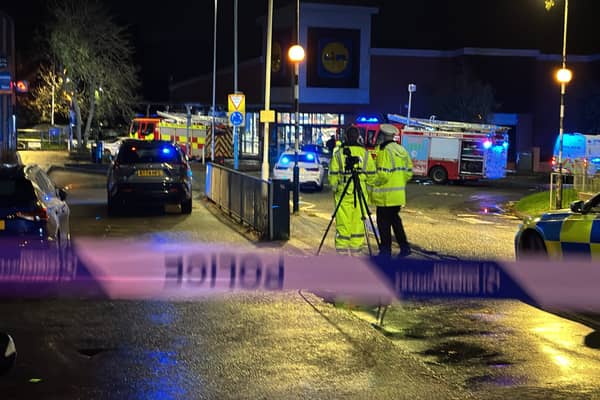 Police and fire crews at the scene in Finchfield