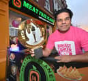 Meat Free Planet in Wolverhampton.  Aman the Manager has managed to scoop another award for the restaurant. Tonight he was having a Breast Cancer Now Charity night.
