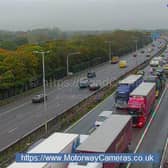 Traffic could be seen queueing along the southbound carriageway. Photo: Motorway Cameras