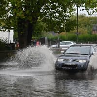 Photos show flooded streets and car parks across Stafford town centre