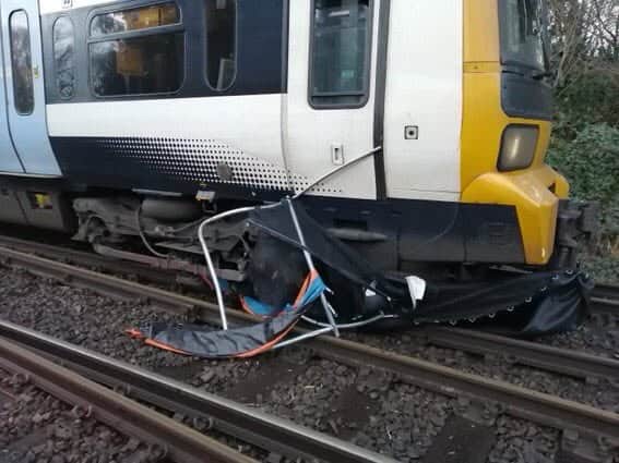 Garden chair on the tracks