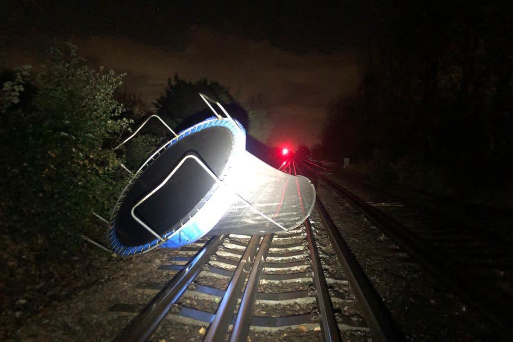 Network Rail warns of garden items blown on tracks in Storm Boelo