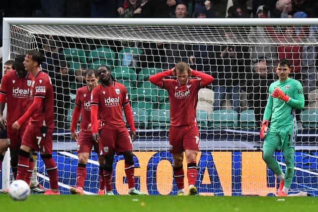 Dejected Albion after conceding a poor corner.
Tim Thursfield/Iconic Media Group