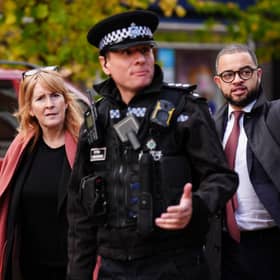 Policing Minister Sarah Jones during a visit to Newcastle-under-Lyme, Staffordshire