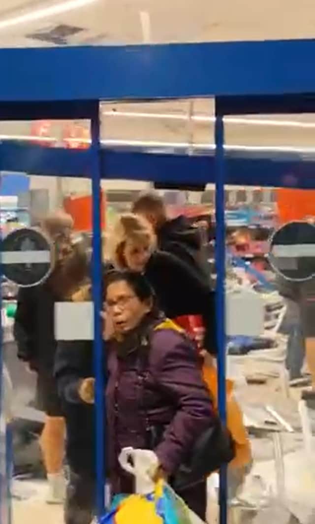 Aftermath of the accident at Lidl Store on Finchfield Hill in Wolverhampton on Friday night.