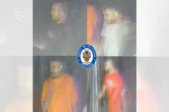 West Midlands Police is looking for help with identifying these men. Photo: West Midlands Police