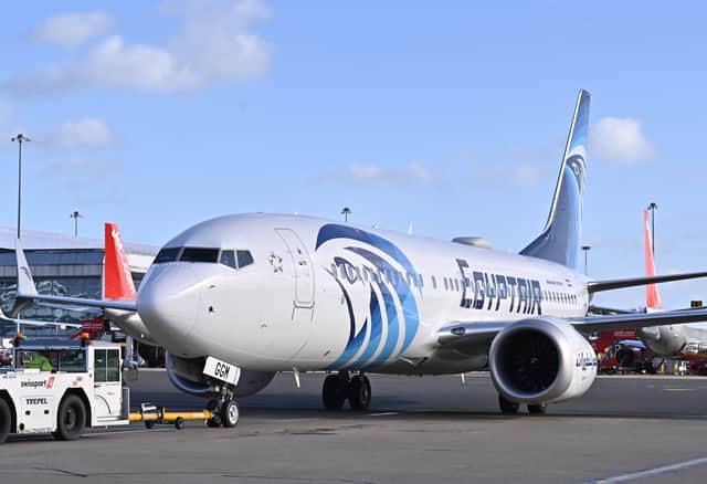 EGYPTAIR flight takes off from Birmingham Airport