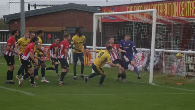 Jason Cowley opened the scoring for Halesowen in their FA Trophy win.
