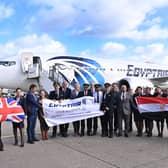 EGYPTAIR flight takes off from Birmingham Airport