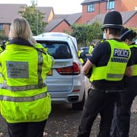 Four men arrested and 14 vehicles taken off the road in West Midlands market town