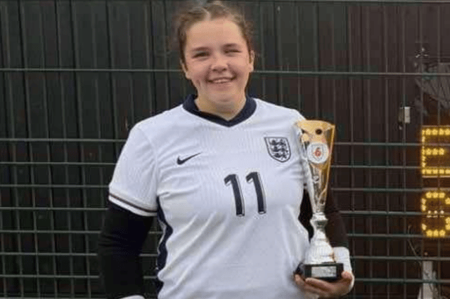 Caitlin Leigh won bronze at the Blind Football European Championship
