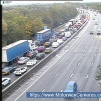 M6 traffic at standstill in Staffordshire after collision