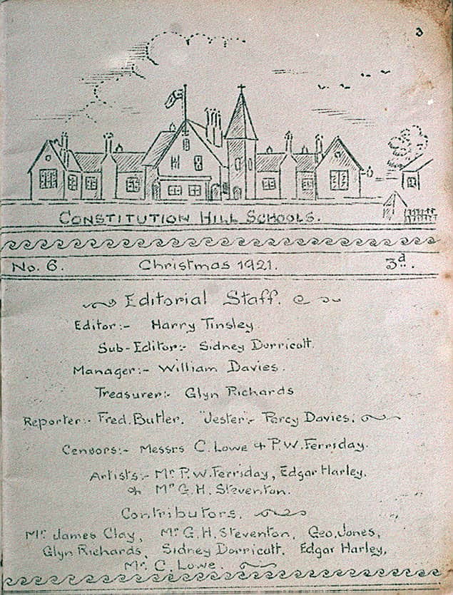 The editorial staff list from 1921 reveals the editor was Harry Tinsley and one of the “censors” was Mr C Lowe - the head.