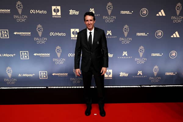 Unai Emery arrives at the Ballon D'Or awards in London