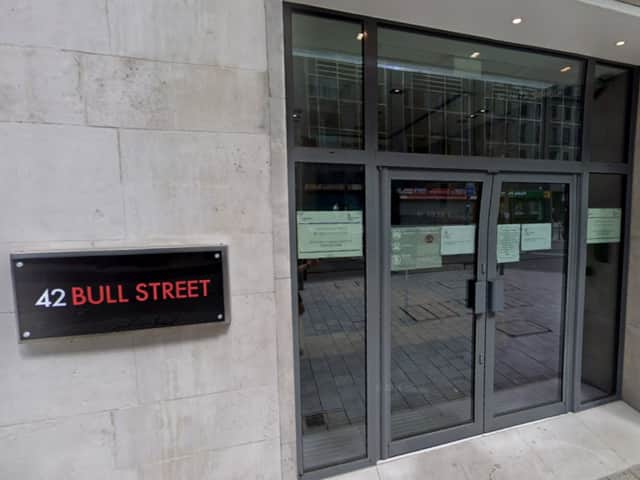 The passport office building in Bull Street, Birmingham, where the arrest took place