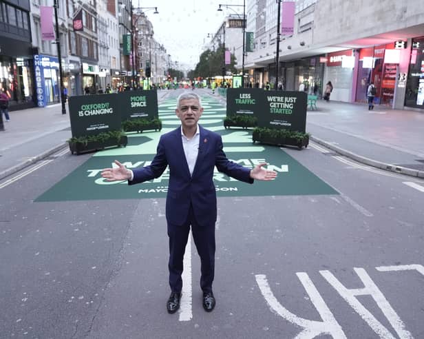 Mayor Mayor of London Sadiq Khan marking the pedestrianisation of Oxford Street