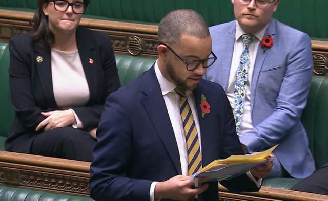 Newcastle-under-Lyme MP Adam Jogee during the House of Commons debate on jobs and employment in Staffordshire