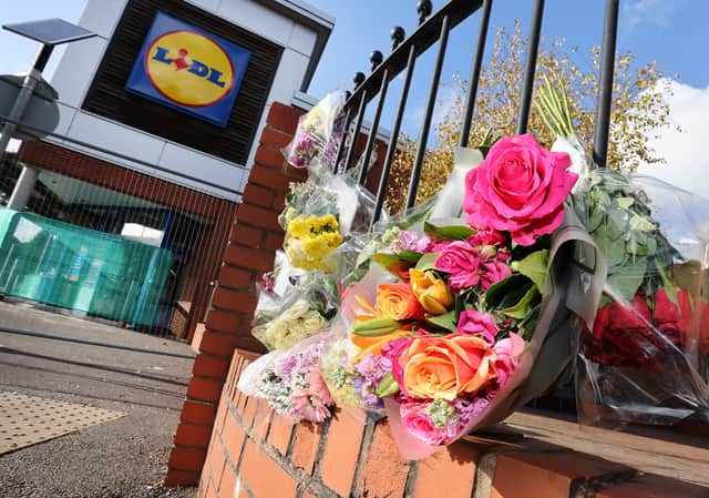 More floral tributes have been laid outside Lidl in Finchfield