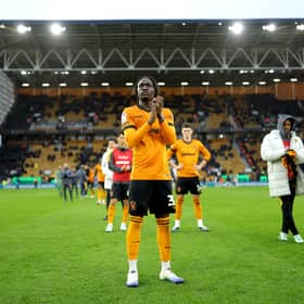 Mateus Mane applauds the fans after the win over Watford