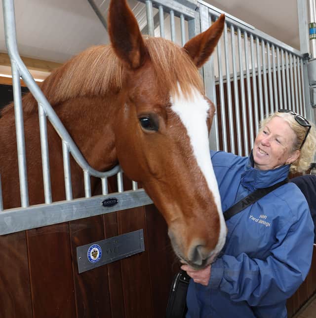 Helen Walker with a police horse