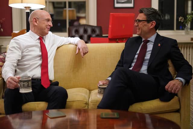 Prime Minister Andy Burnham and Chancellor John Healey meeting at No 11 Downing Street ahead of the Budget (Alberto Pezzali/PA)