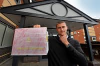 Dan Stacey with his attempt at the famous budget briefcase