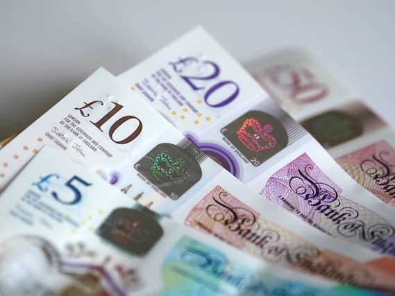 A range of banknotes