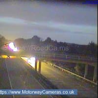 M54 exit partially blocked due to vehicle fire near Wolverhampton