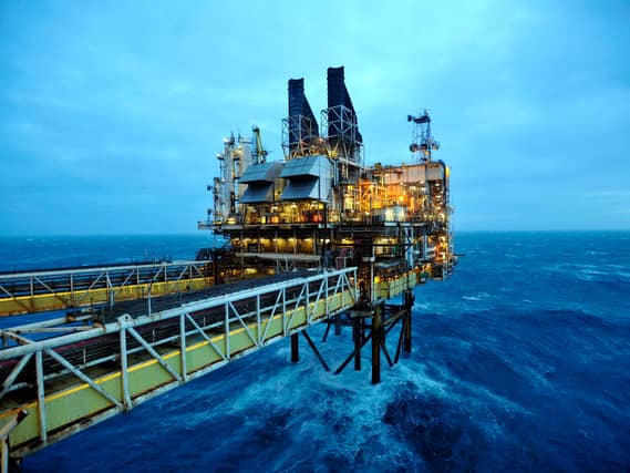 An oil platform at sea
