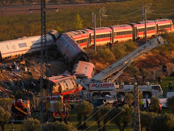 Emergency services work at the scene