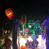 Halloween lights on Modwena Way, Stafford