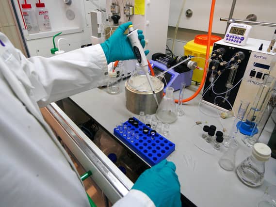 AstraZeneca worker in a laboratory