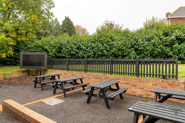 The revamped beer garden at the Foley Arms